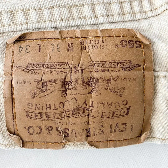 Vintage Light Beige Khaki High Rise Tapered Leg Jeans 31 - Picture 2 of 8